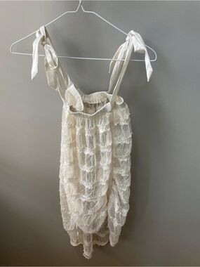 For Love & Lemons Cream Lace Tie-Strap Chemise